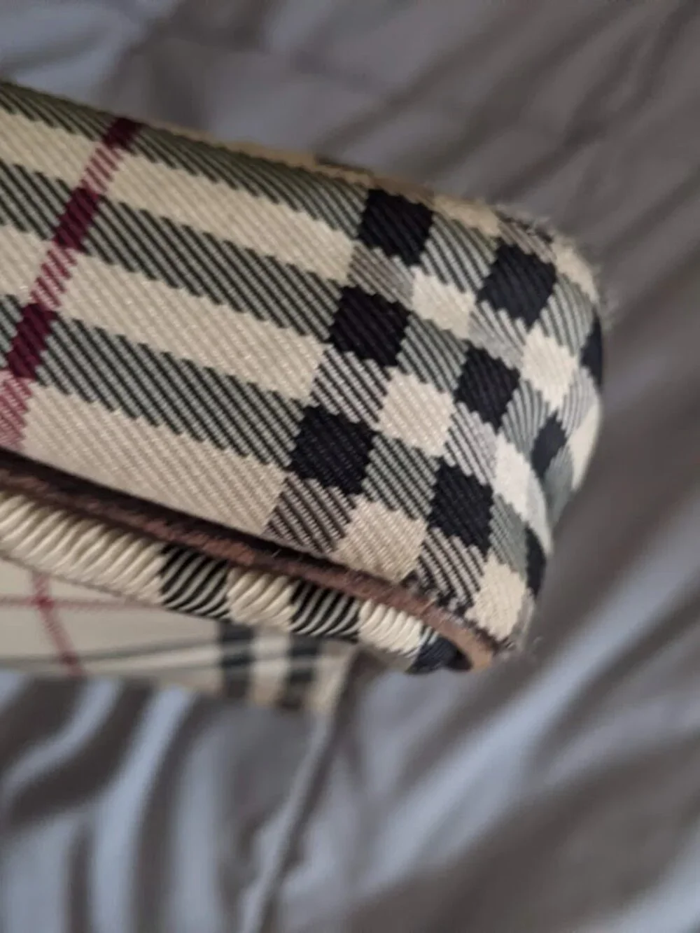Burberry Vintage Nova Check Canvas Leather Trim Crossbody Shoulder Bag